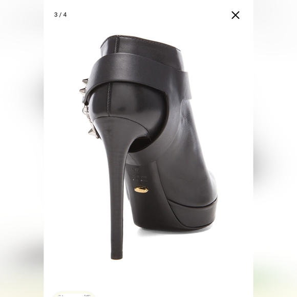 SERGIO ROSSI Western Leather Booties heel Boots Ankle Boot send your offer - Picture 4 of 7